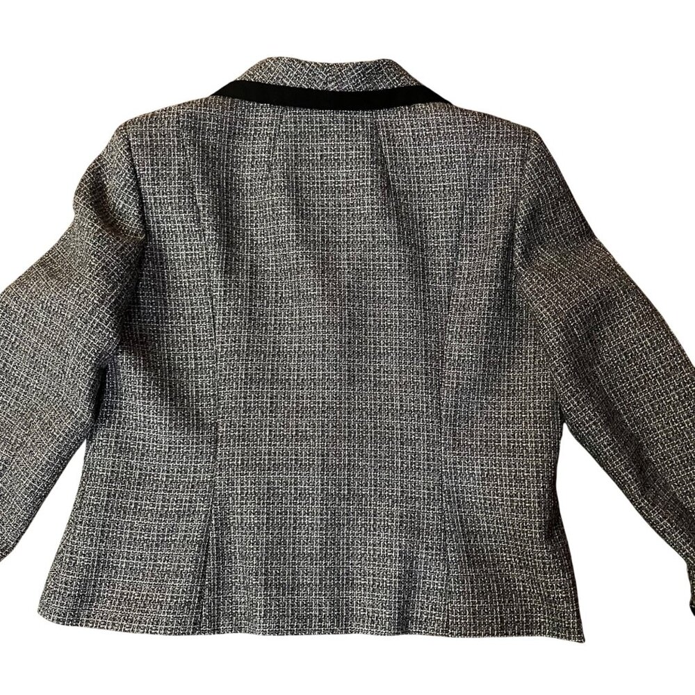 Evan-Picone Blazer Jacket Womens 12P Used Gray Black Trim Lined Petite - Picture 16 of 16